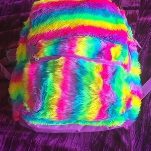 Rainbiw Faux Fur Backpack
